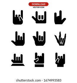 rock n roll icon or logo isolated sign symbol vector illustration - Collection of high quality black style vector icons

