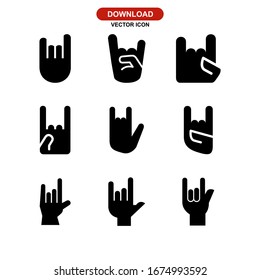 rock n roll icon or logo isolated sign symbol vector illustration - Collection of high quality black style vector icons
