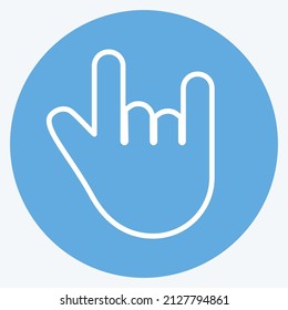 Rock n Roll Icon in trendy blue eyes style isolated on soft blue background