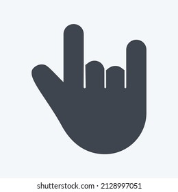 Rock n Roll Icon in trendy glyph style isolated on soft blue background