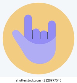 Rock n Roll Icon in trendy flat style isolated on soft blue background