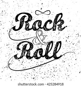 Rock n roll, infinity sign, grunge background