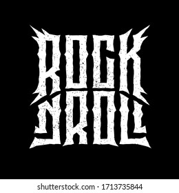 rock n roll lettering in gothic style