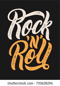 Rock n roll lettering text. Vector illustration.