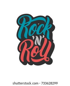 Rock n roll lettering text. Vector illustration.