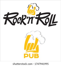 Rock n Roll logo beer pub