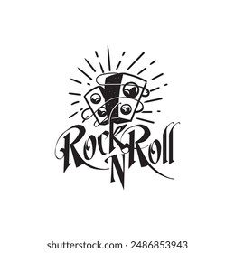 Rock N Roll Logo - Dice and Typography Design