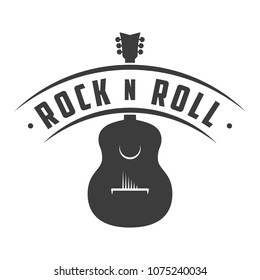 Rock n roll logo. Retro badge, emblem