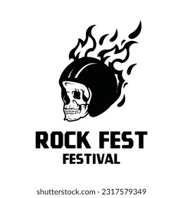 Rock n' Roll logo silhouette. Rock Festival logo vector illustration