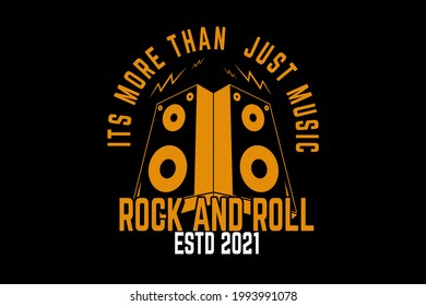 rock n roll music lettering typography design with sound system