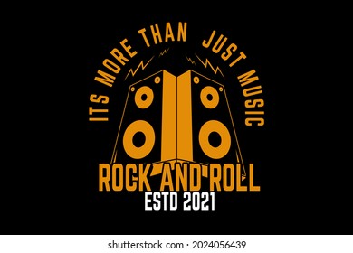 rock n roll music lettering typography design with sound system