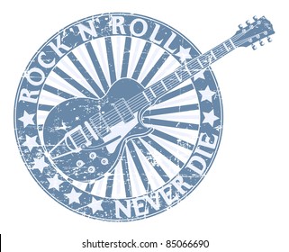 Rock n Roll never die stamp