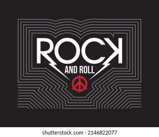 rock n roll peace vector design
