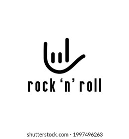 señal de rock n roll del símbolo del símbolo del movimiento de la mano de la bocina diseño vector