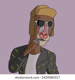 rock n roll style monkey vector illustration