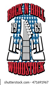 Rock N Roll Vector illustration, Woodstock