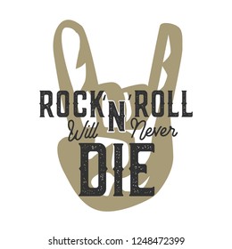 Rock 'N' Roll vintage label.Vector illustration.