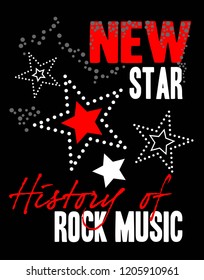 rock new star ,for t-shirt,slogan