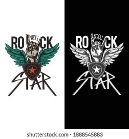 Rock N'Roll Star Vector T Shirt Design.