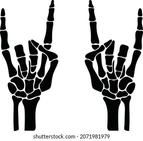 Rock on Bone Hands Skeleton Hands