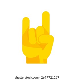 Rock en o cuernos del diablo gesto de la mano - icono de Vector