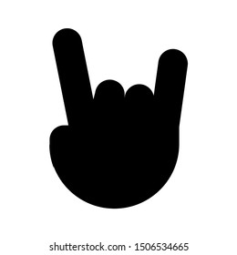 Rock on. Gesture hands. The index finger and little finger upwards. Vector illustration