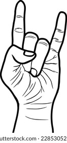 Rock on gesture symbol. Heavy metal hand gesture vector illustration