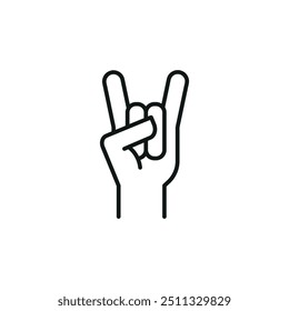 Rock On Hand Gesture icon. Simple rock on hand gesture icon for social media, app, and web design. Vector illustration