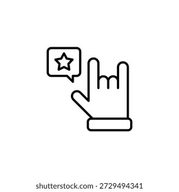 Geste auf der Hand mit Sternsymbol-Umrisssymbol