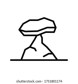 Rock on hill icon. Simple line, outline vector elements of wilderness icons for ui and ux, website or mobile application