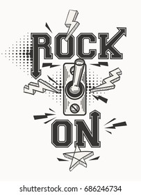 Rock on monochrome music poster