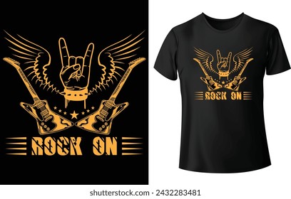 Rock On T Shirt Design for Music T Shirt