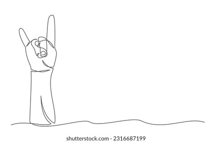 Rock One line drawing on white background