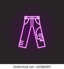 rock, pants, skull neon style icon. Simple thin line, outline vector of rock and roll icons for ui and ux, website or mobile application