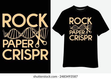 Rock Paper Crispr DNA Biologist Genetic Engineering Science T-Shirt Design