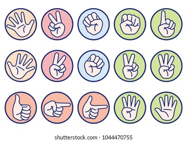 Rock paper scissors?etc hand sign set, vector illustration ?normal line 