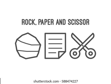 Rock  paper   scissor game icon isolated white background