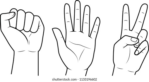 Rock Paper Scissors  Fingers Vector