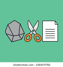 rock paper scissors game illustration