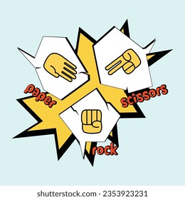 rock paper scissors game illustration
