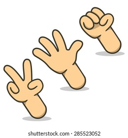 rock, paper scissors hand sign