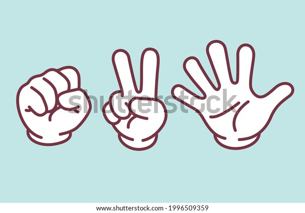 Rock Paper Scissors Hand Sign Set Stock Vector (Royalty Free) 1996509359