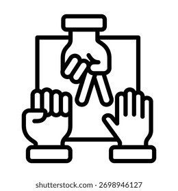 Elemento De Ícone De Tesoura De Papel Rock Para Design E Vetor