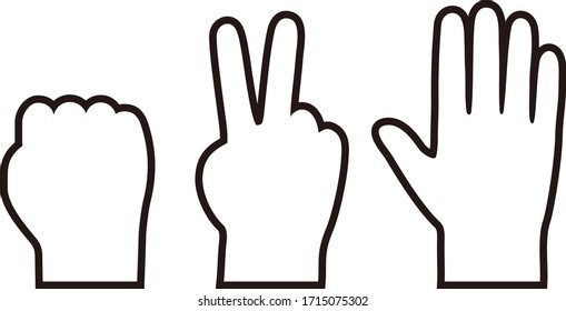 rock paper scissors isolated vector illustration