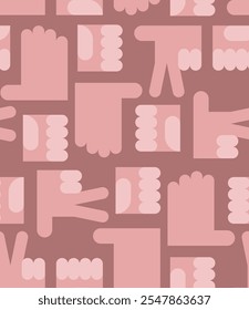 Rock, paper, scissors sign pattern seamless. Hand fist game sign background. Fingers game ornament. Baby fabric texture