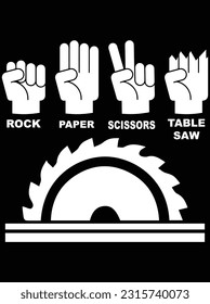 Rock paper scissors table saw vector art design, eps file. design file for t-shirt. SVG, EPS cuttable design file