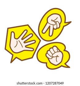 Rock Paper Scissors, Vector Illustration