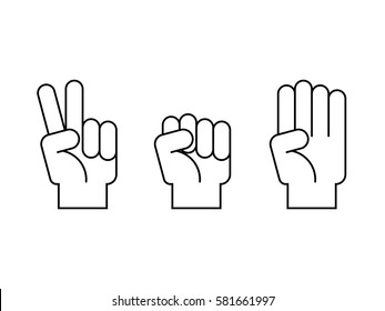 Rock, paper, scissors, vector illustration