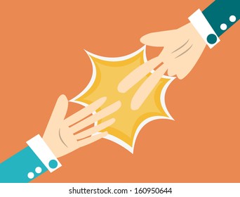Rock Paper Scissors,Vector cartoon business