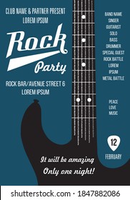 Rock party poster design template